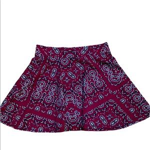 Womens Aeropostale Maroon  Mini Skater Skirt